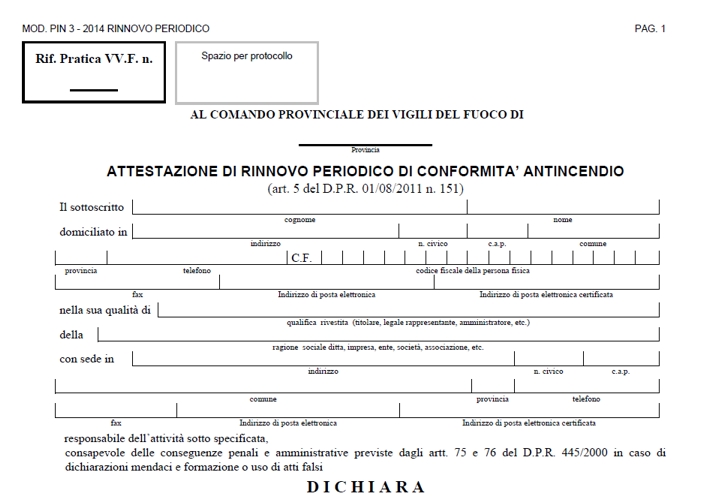 modulo di rinnovo periodico